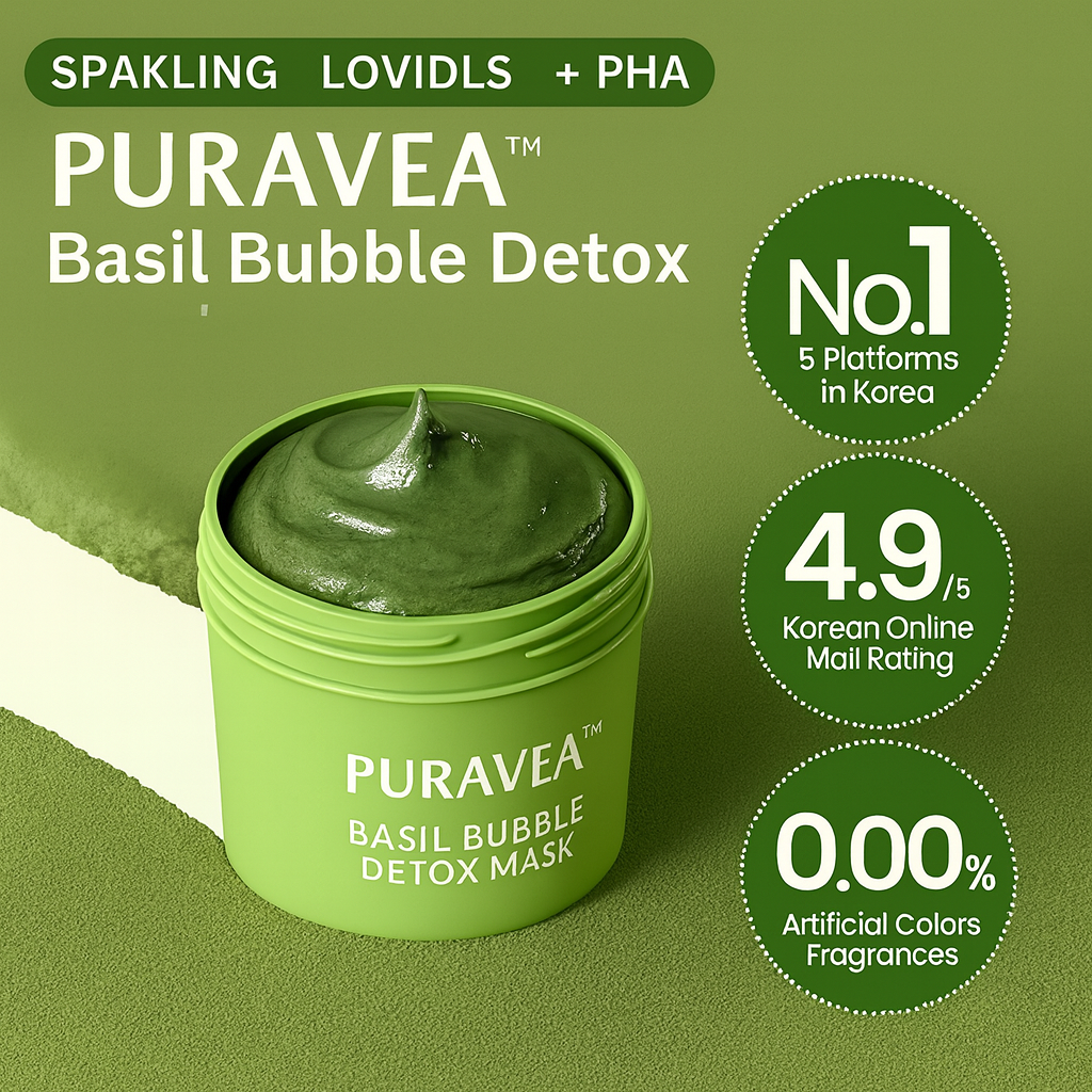 PURAVEA™ Basil Bubble Detox Mask - PURAVEA